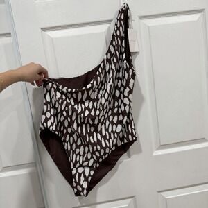 New $229 BAIIA Sz  US 22 REVERSIBLE SWIM Brown ZANZIBAR One Shoulder